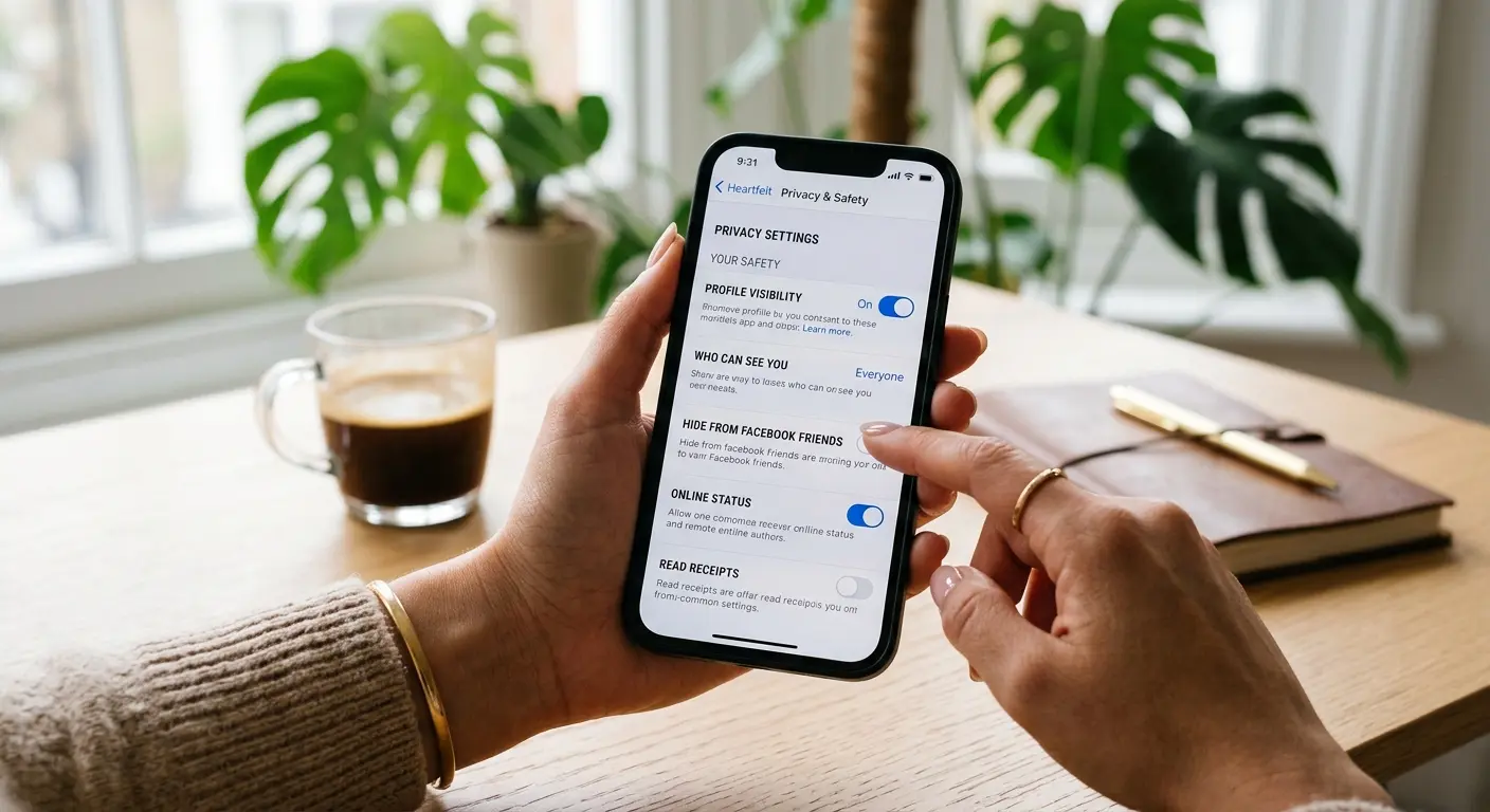 Configurações de privacidade em aplicativos de relacionamento